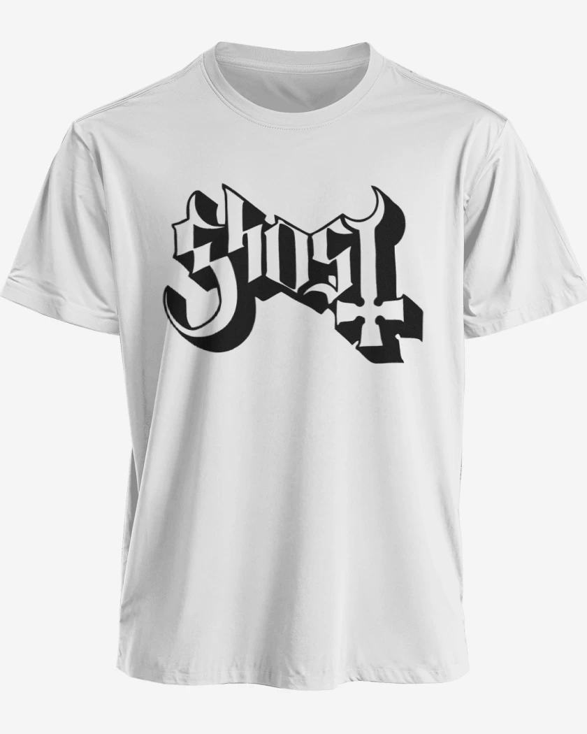 Polera premium Blanco de Ghost Logo Blanco