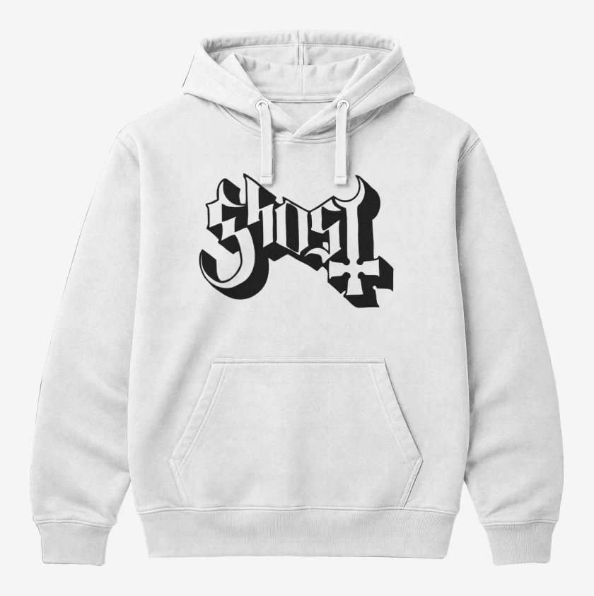 Polerón Canguro Blanco de Ghost Logo Blanco