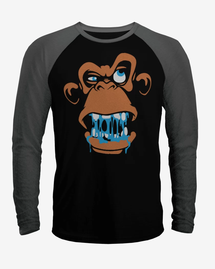 Polera Raglan Negro / Negro Heather de Gorila 3