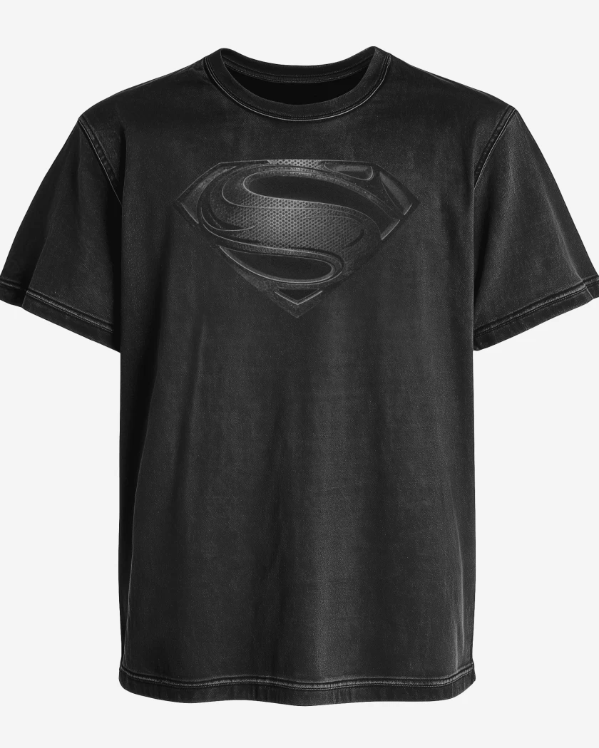 Polera desgastada Negro de Superman black suit