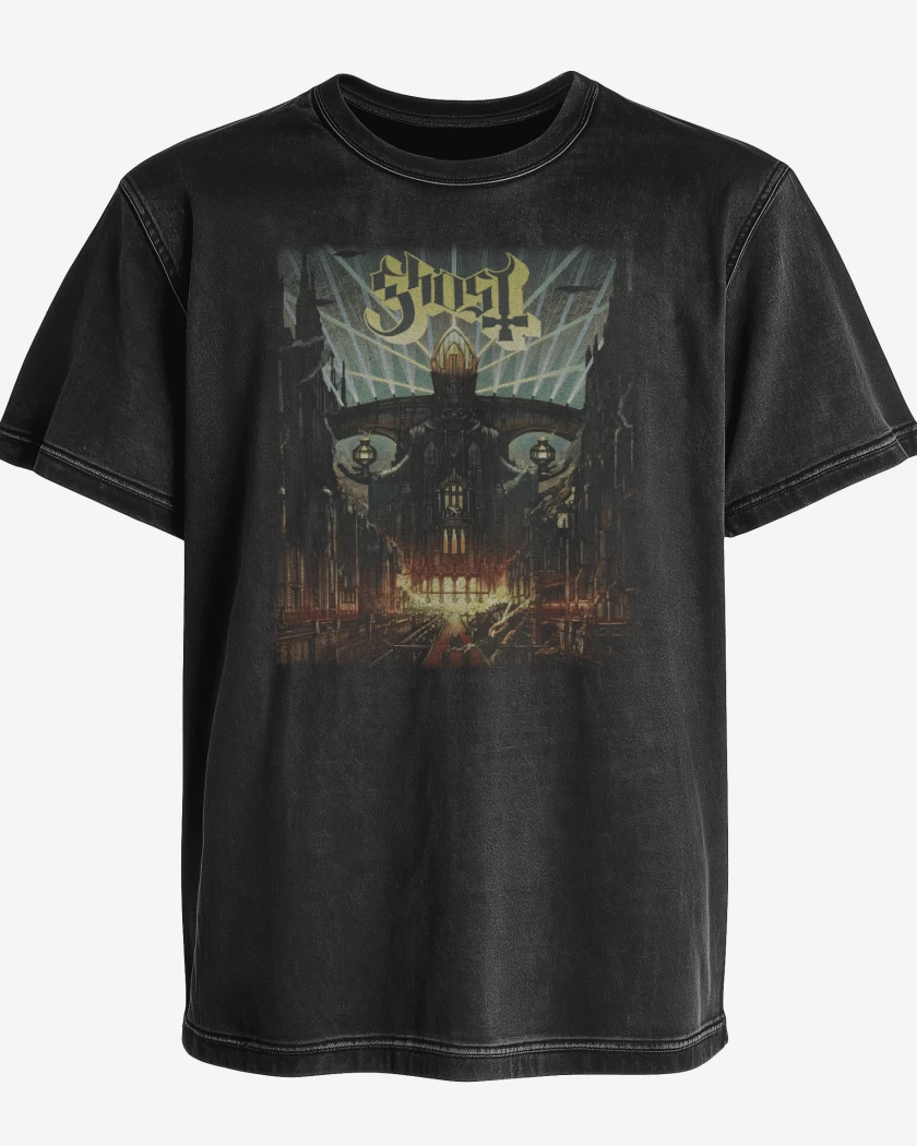 Polera desgastada Negro de Ghost Meliora