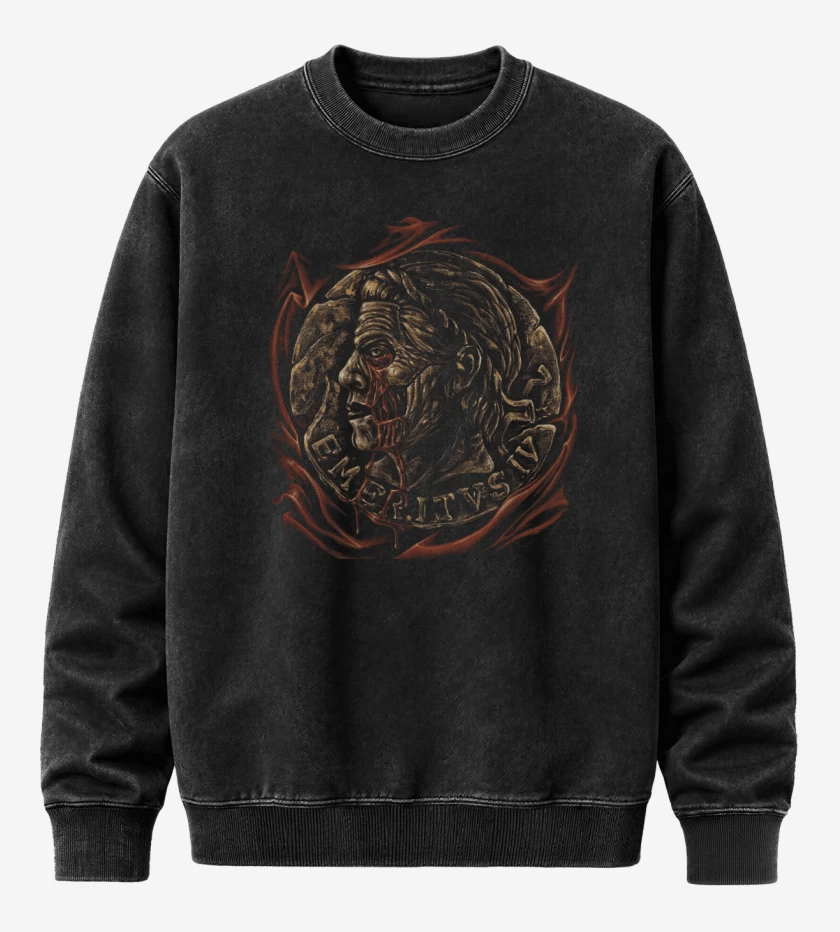 Poleron Polo Acid Wash Negro de Ghost Message From The Clergy
