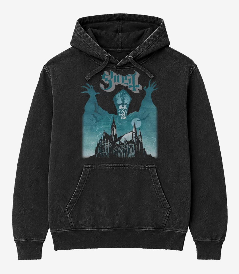 Poleron Canguro Acid Wash Negro de Ghost Opus Eponymous