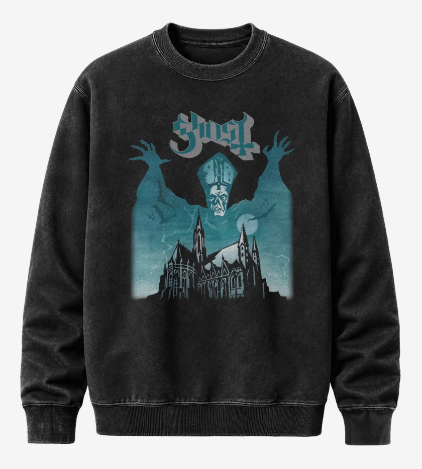 Poleron Polo Acid Wash Negro de Ghost Opus Eponymous