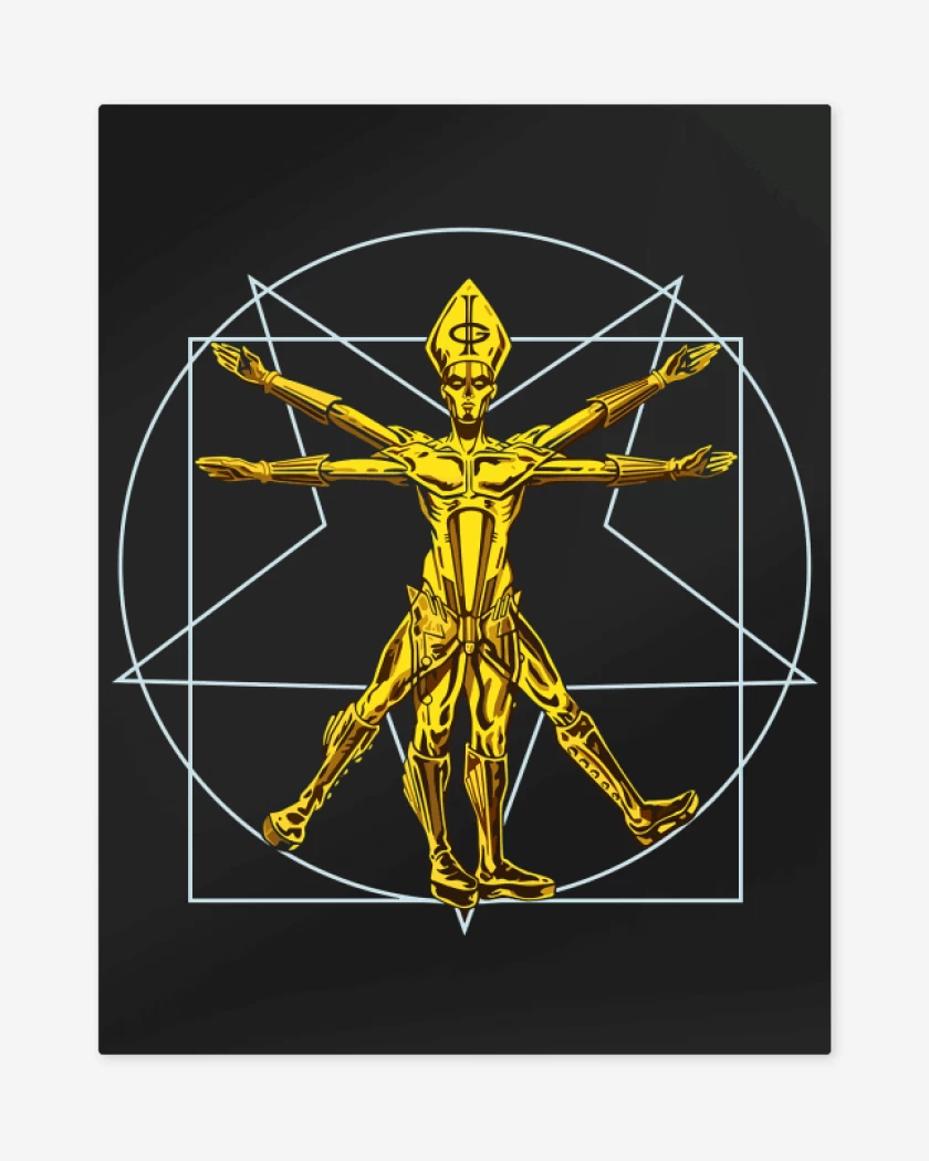 Print metalico Negro de Ghost Papa Vitruvio