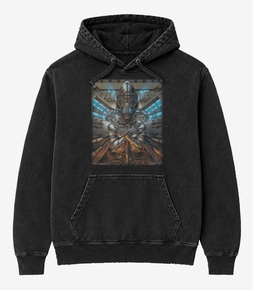 Poleron Canguro Acid Wash Negro de Ghost Phantomime
