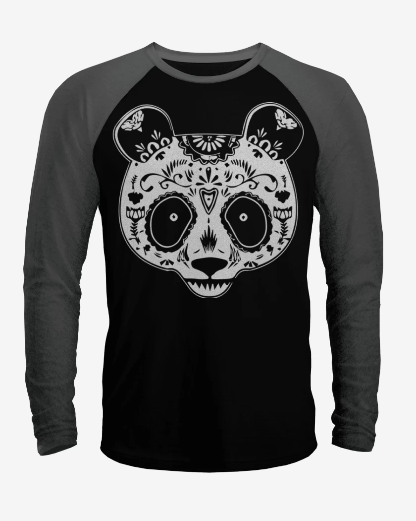 Polera Raglan Negro / Negro Heather de Panda