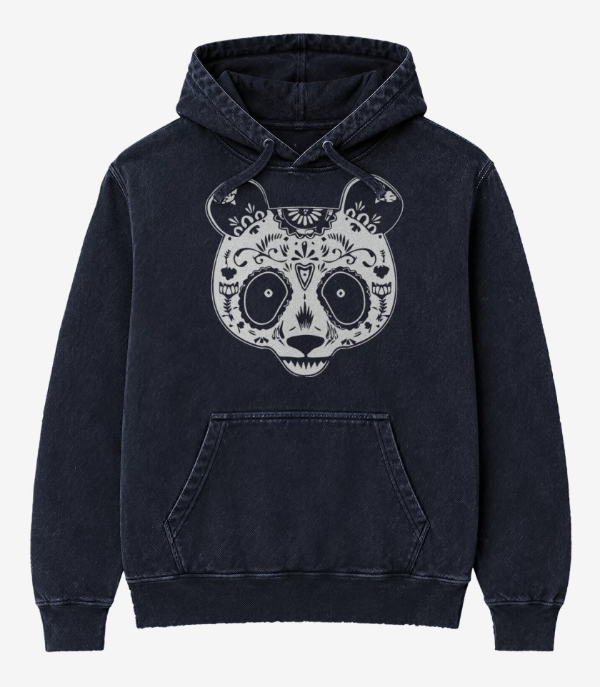 Poleron Canguro Acid Wash Azul Marino de Panda