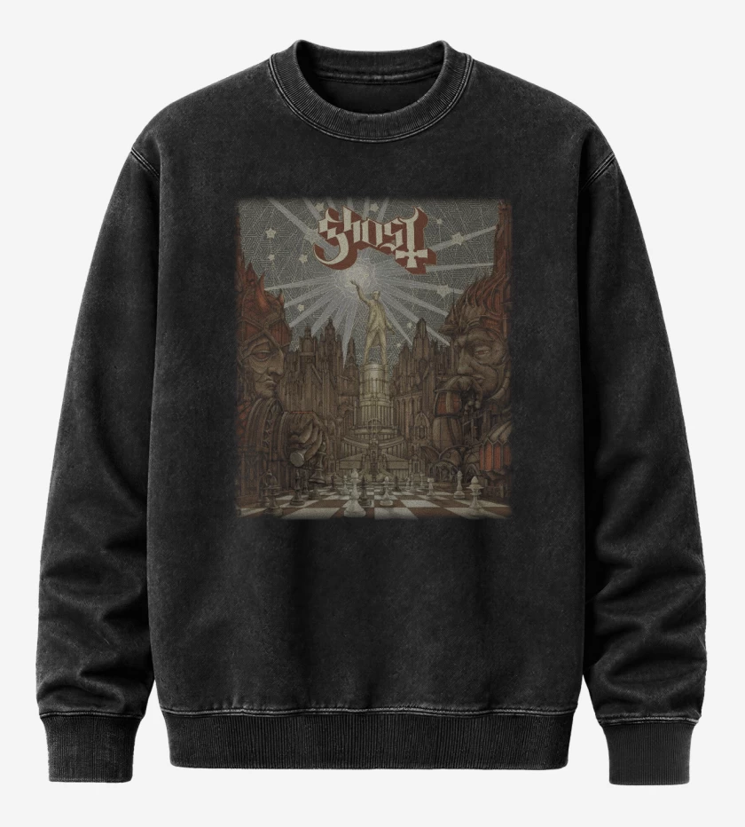 Poleron Polo Acid Wash Negro de Ghost Popestar