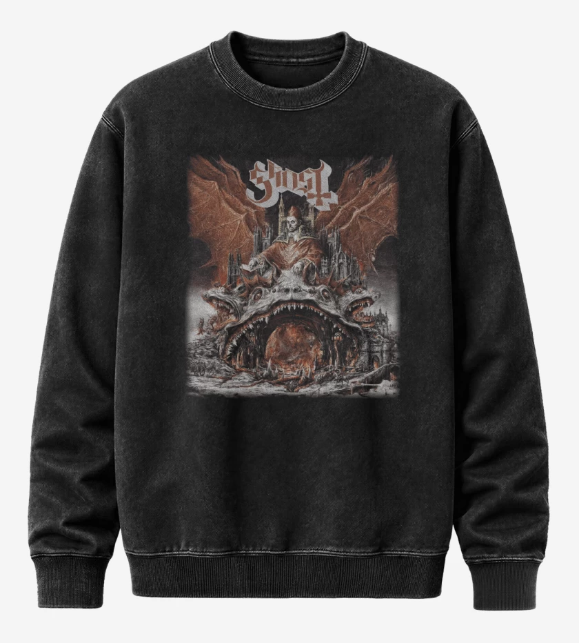 Poleron Polo Acid Wash Negro de Ghost Prequelle