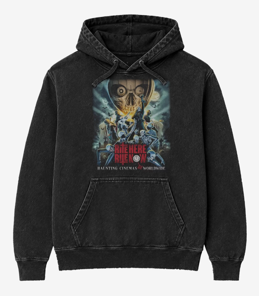 Poleron Canguro Acid Wash Negro de Ghost Rite Here Rite Now Película