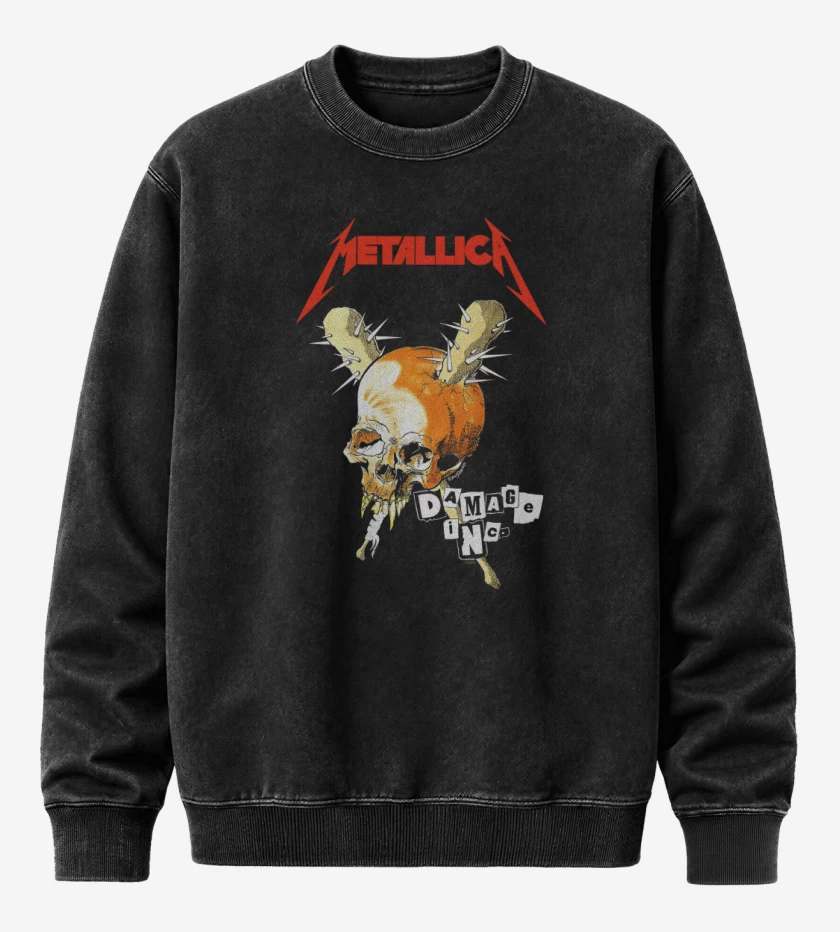 Poleron Polo Acid Wash Negro de Damage Inc