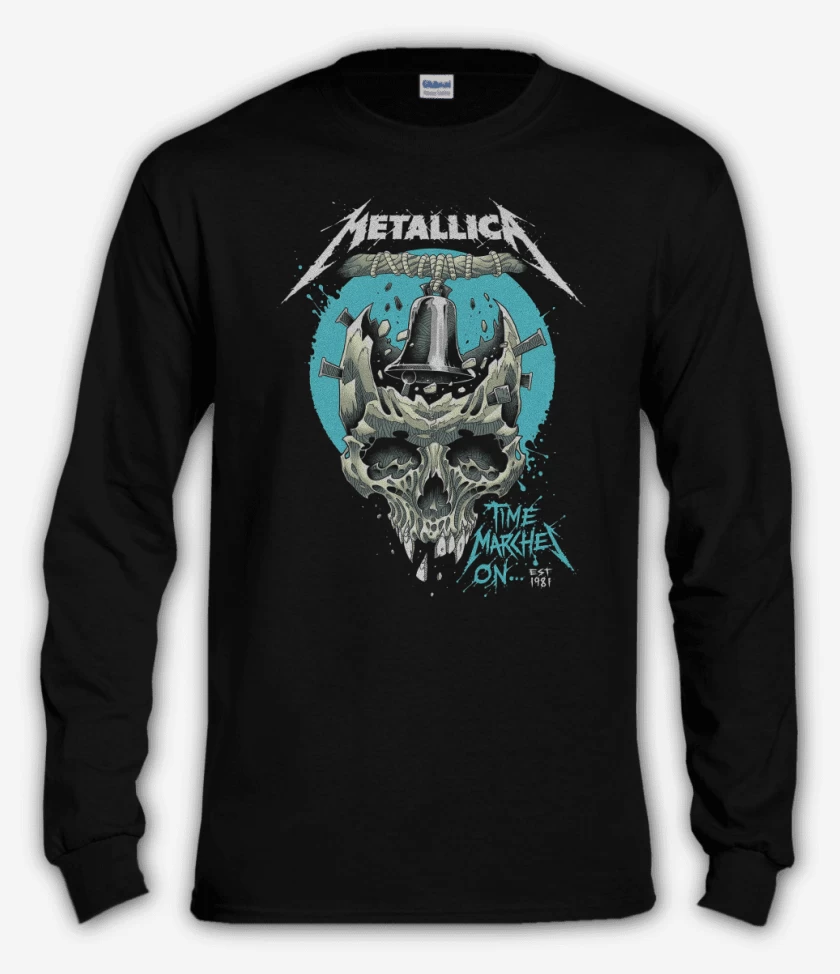 Polera manga larga Negro de Times Marches On