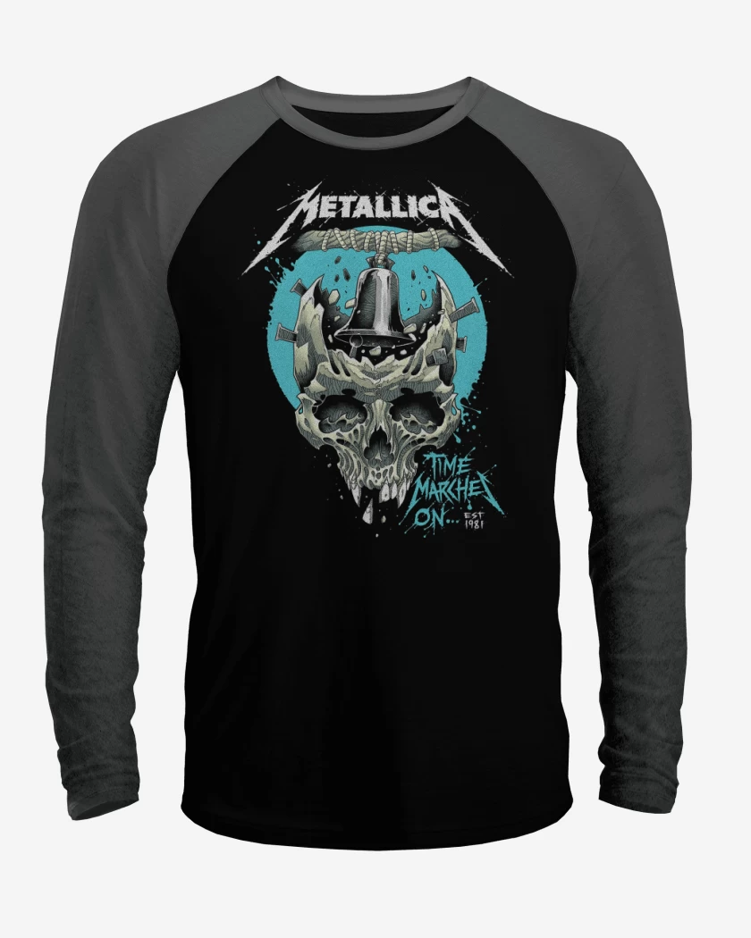 Polera Raglan Negro / Negro Heather de Times Marches On