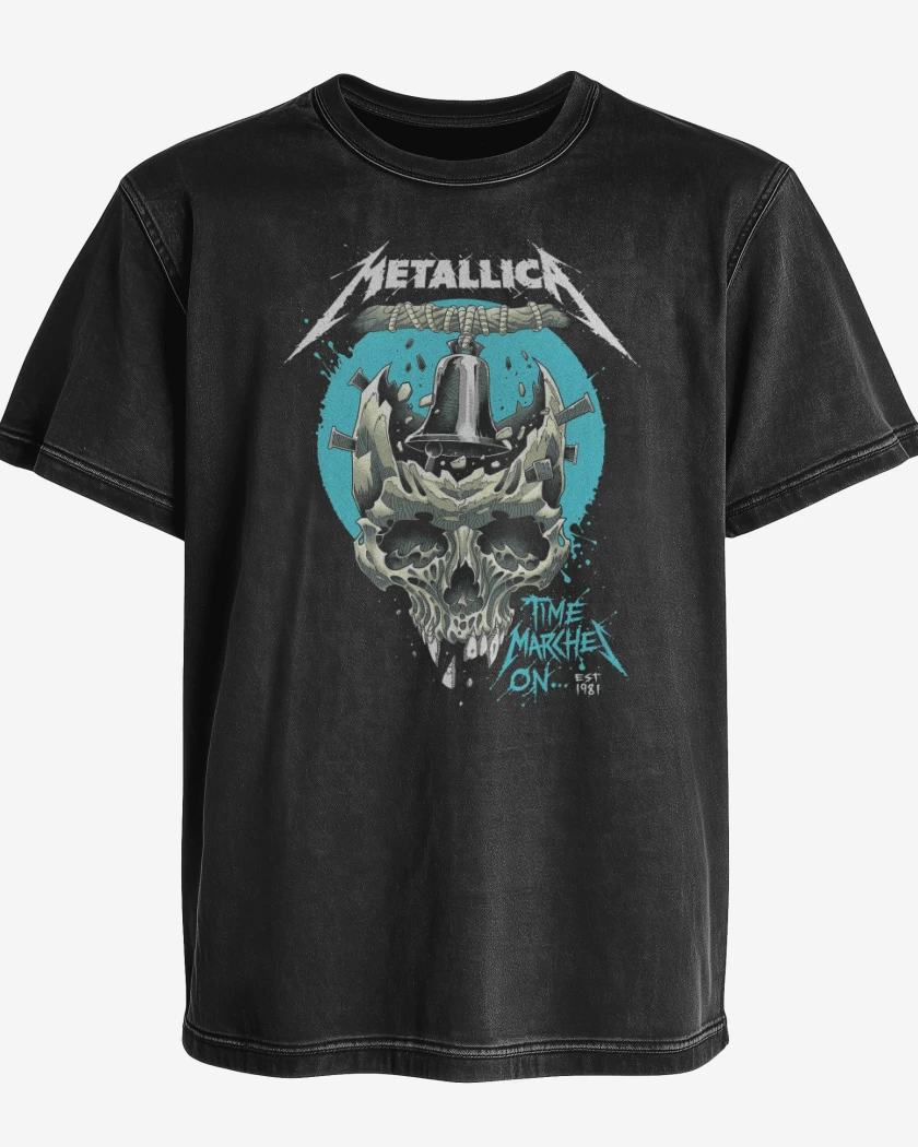 Polera desgastada Negro de Times Marches On