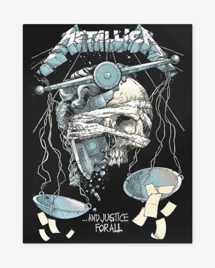 Print metalico Negro de Justicia Para Todos