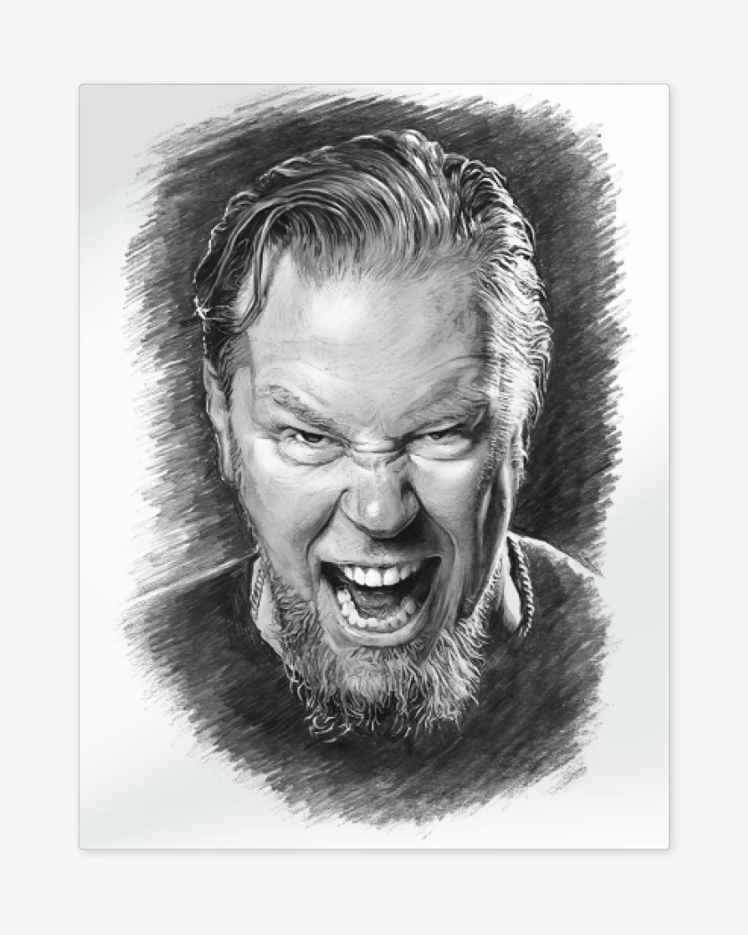 Print metalico Blanco de James Hetfield