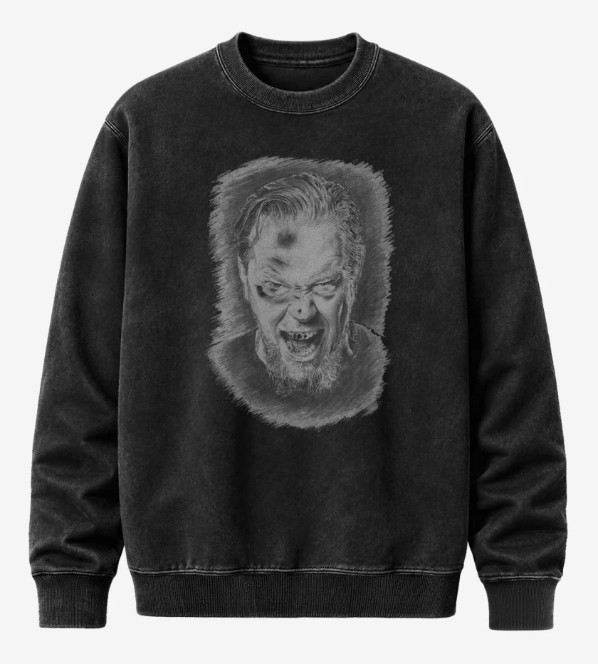 Poleron Polo Acid Wash Negro de James Hetfield