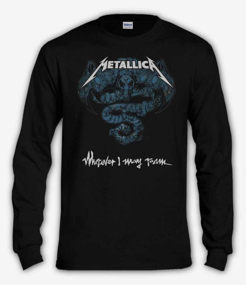 Polera manga larga Negro de Wherever I May Roam