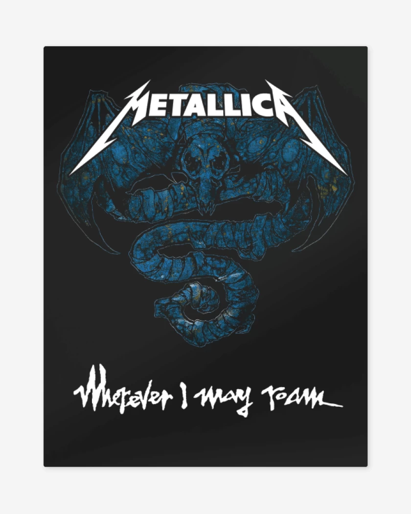 Print metalico Negro de Wherever I May Roam