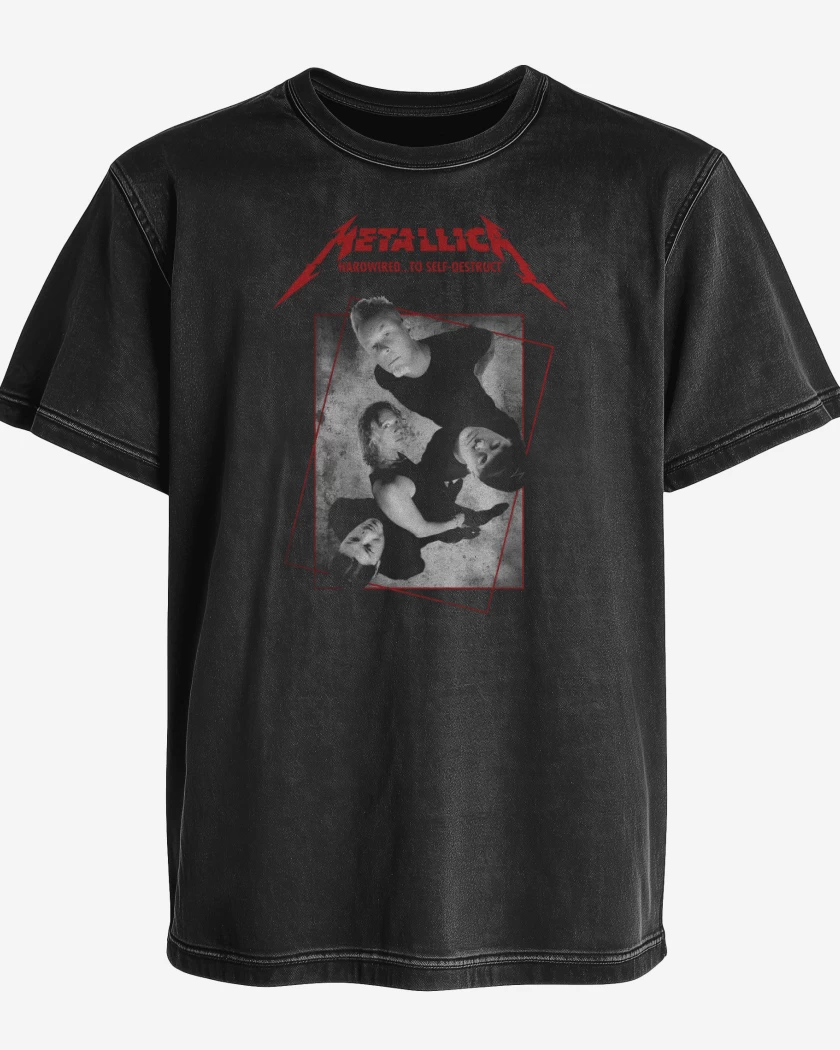 Polera desgastada Negro de Metallica 2016