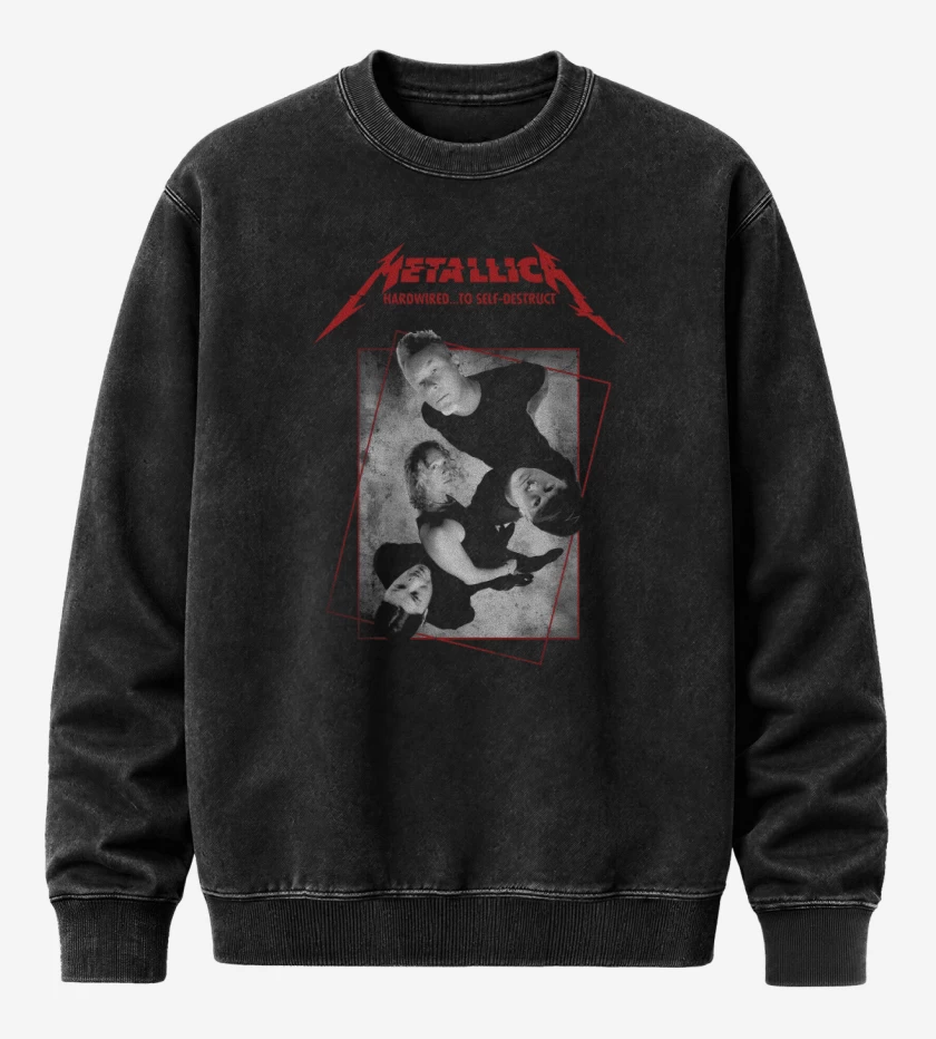 Poleron Polo Acid Wash Negro de Metallica 2016