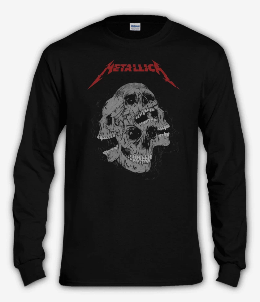 Polera manga larga Negro de Skulls