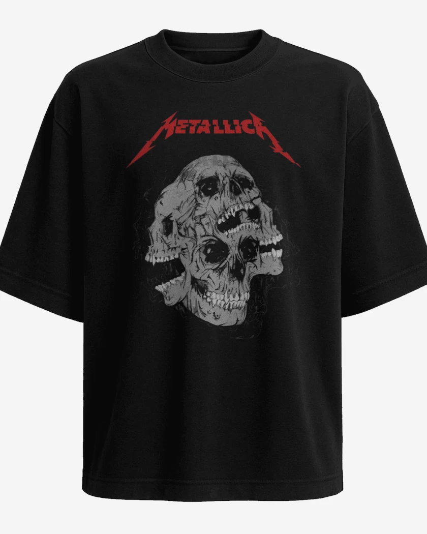 Polera Oversize Negro de Skulls