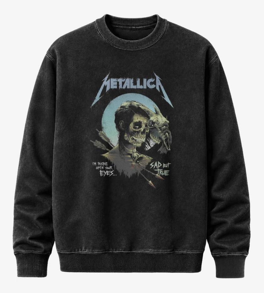 Poleron Polo Acid Wash Negro de Sad But True