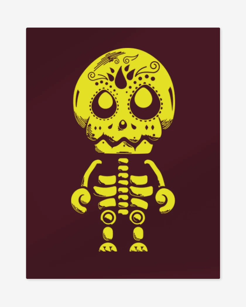 Print metalico Burdeo de Calavera