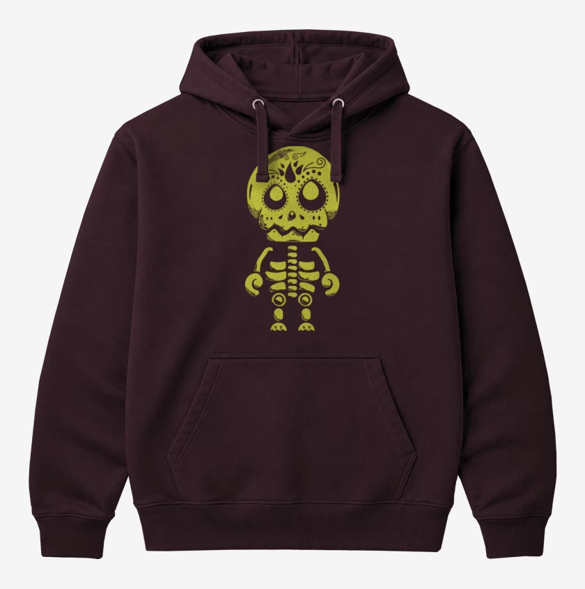 Polerón Canguro Burdeo de Calavera