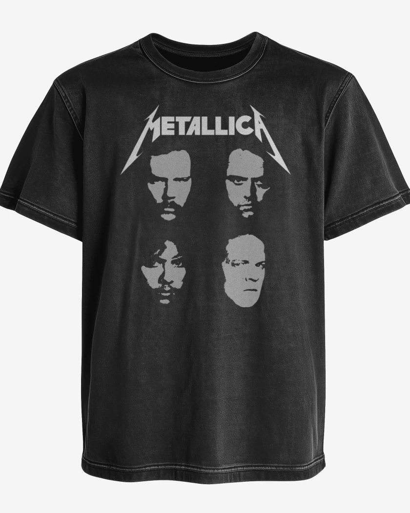 Polera desgastada Negro de Metallica 1991
