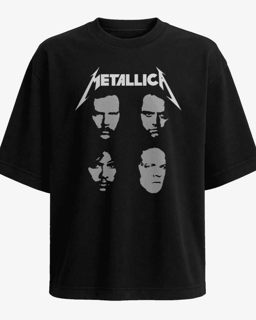 Polera Oversize Negro de Metallica 1991