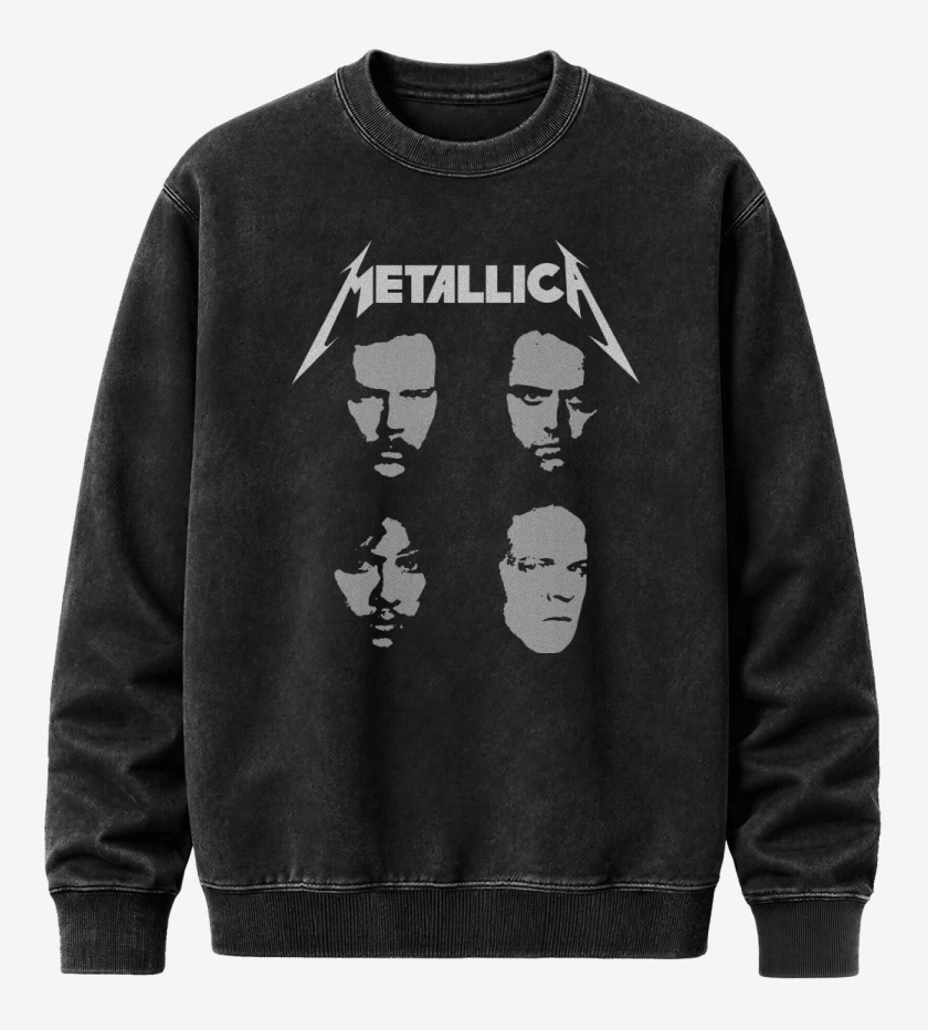 Poleron Polo Acid Wash Negro de Metallica 1991