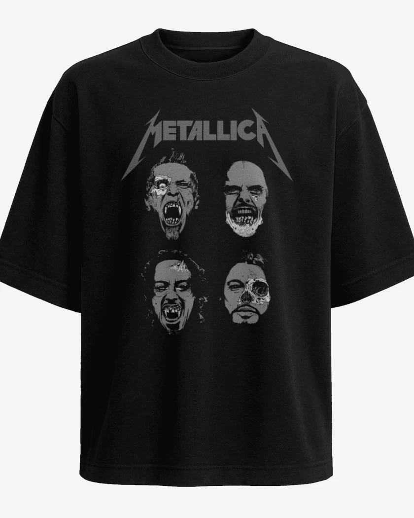 Polera Oversize Negro de Metallica Undead