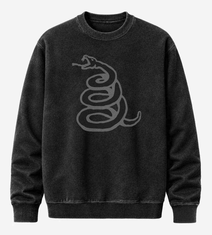 Poleron Polo Acid Wash Negro de Serpiente Black Album