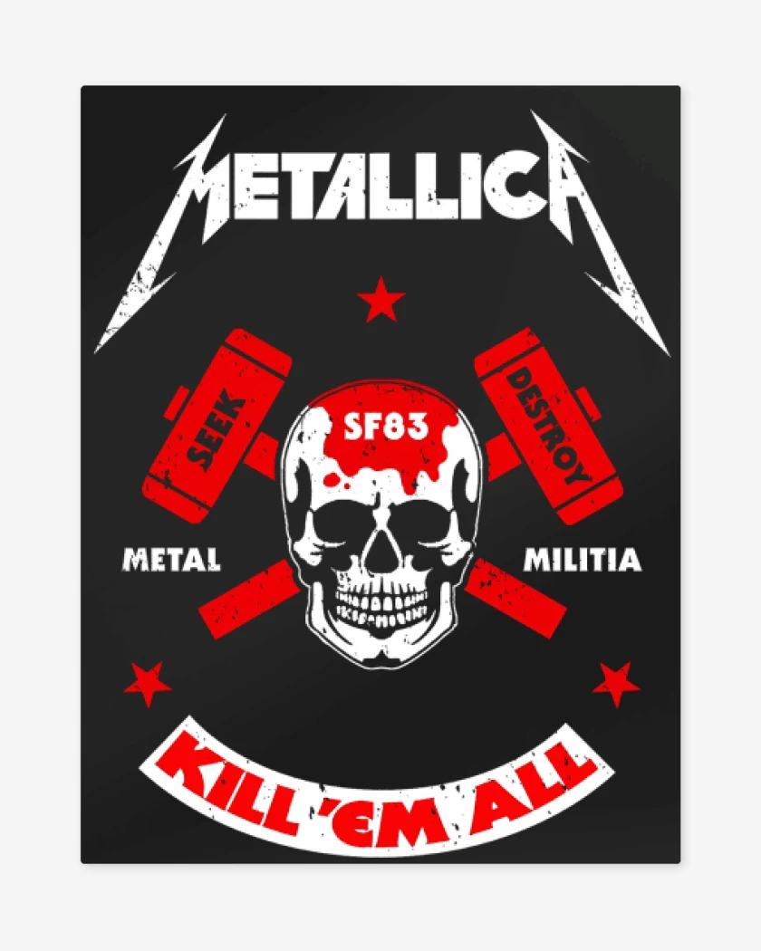 Print metalico Negro de Metal Militia