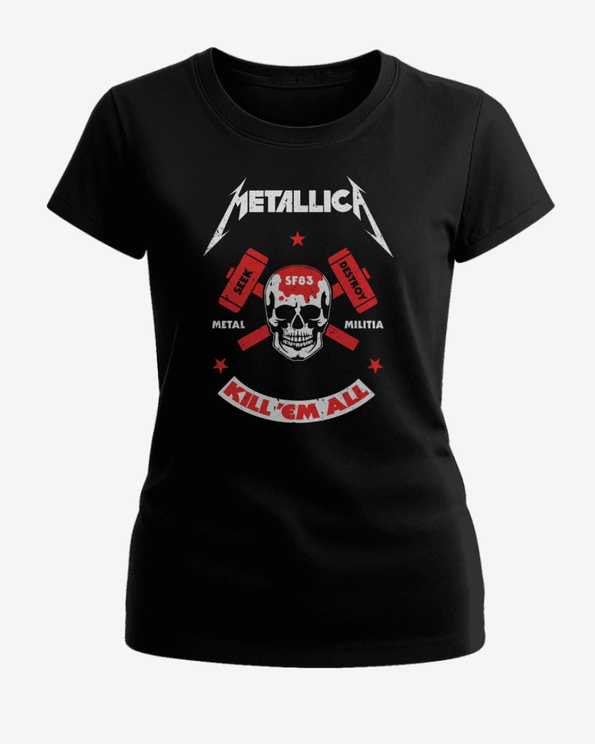 Polera de Mujer Negro de Metal Militia
