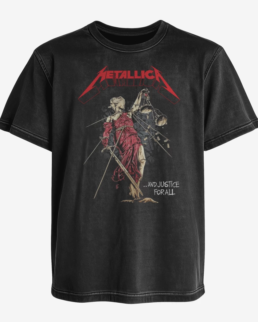Polera desgastada Negro de Justice For All