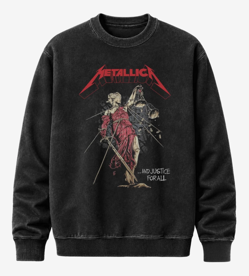 Poleron Polo Acid Wash Negro de Justice For All