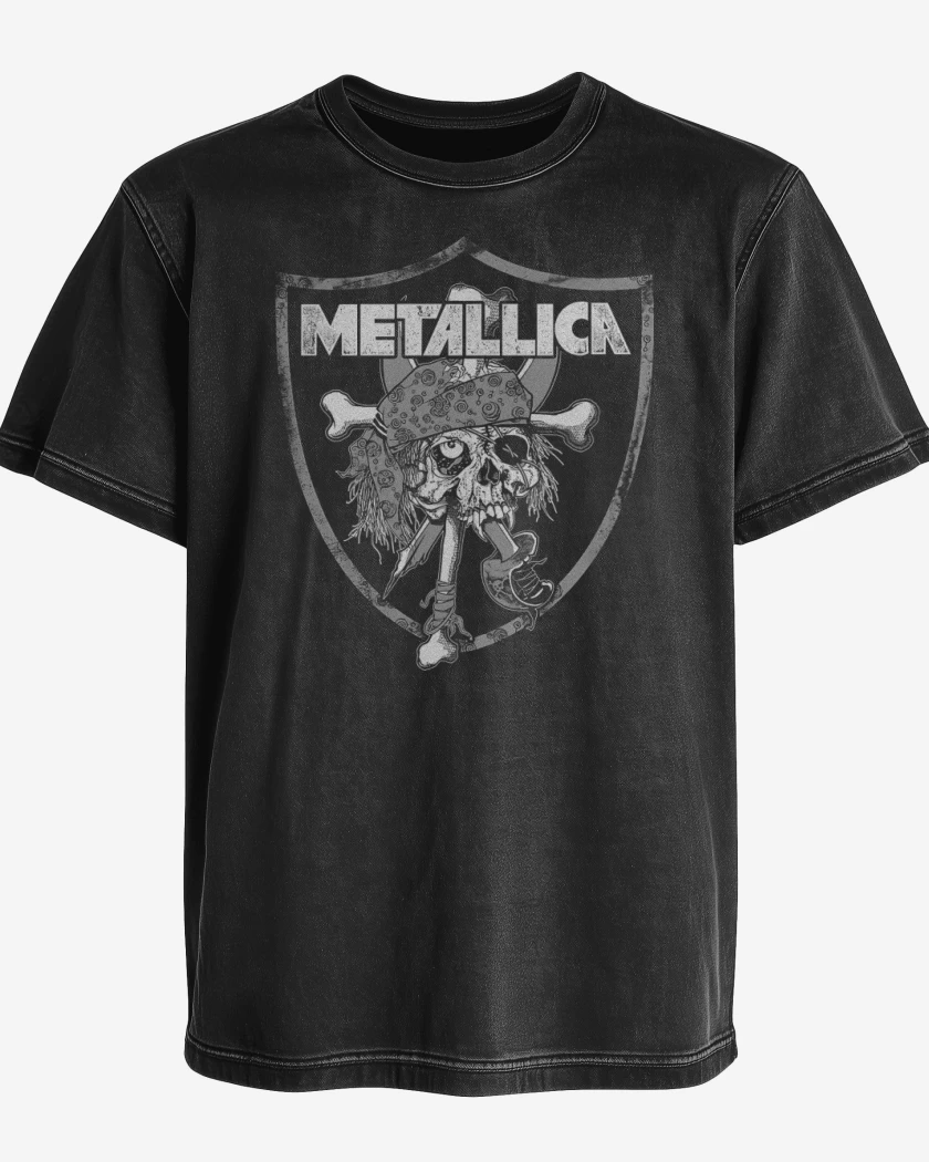 Polera desgastada Negro de Metallica Raiders