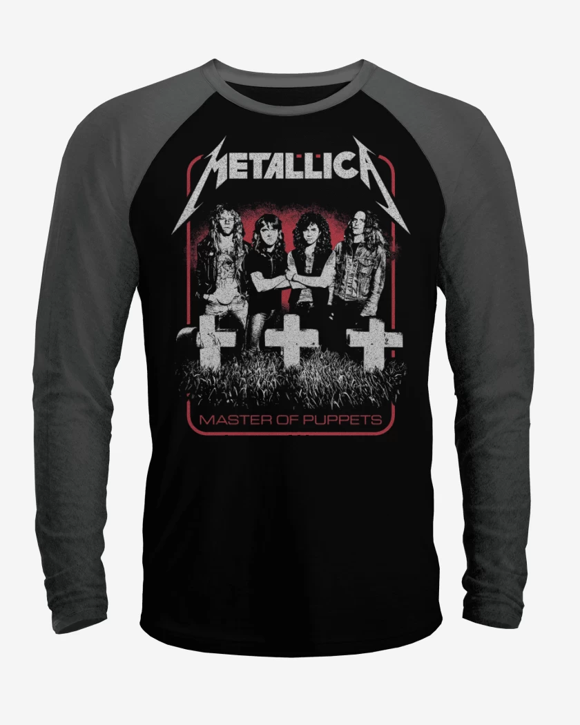 Polera Raglan Negro / Negro Heather de Puppets