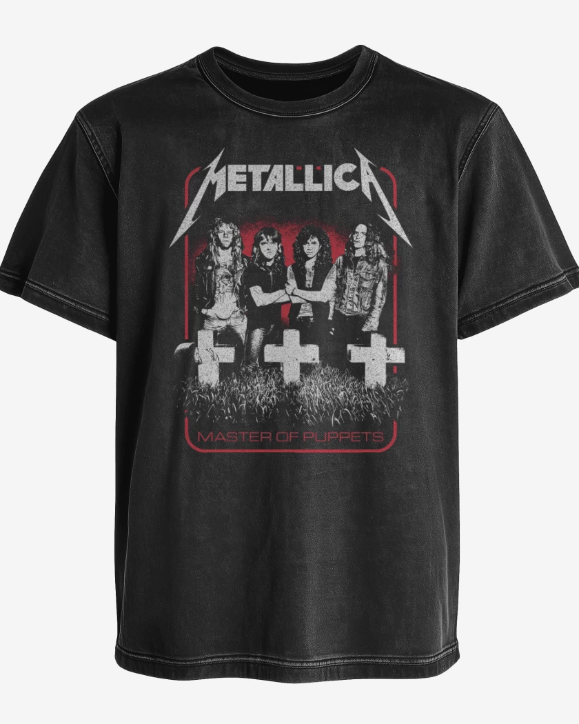 Polera desgastada Negro de Puppets