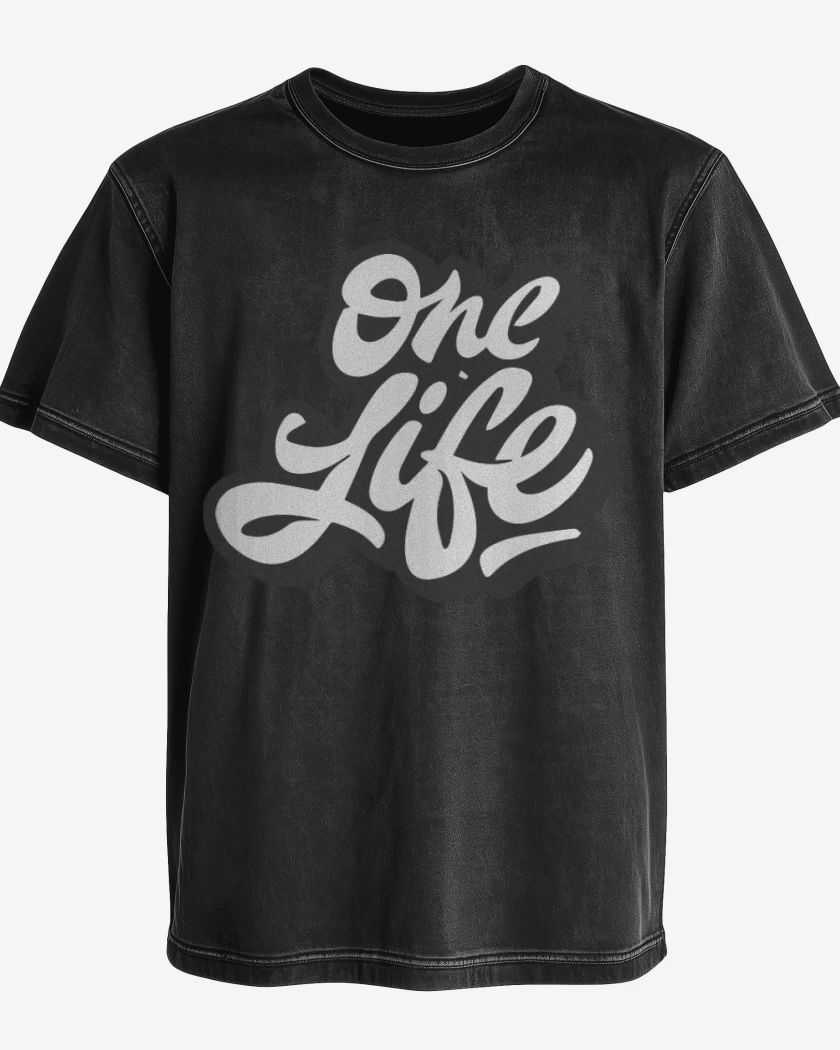 Polera desgastada Negro de One life