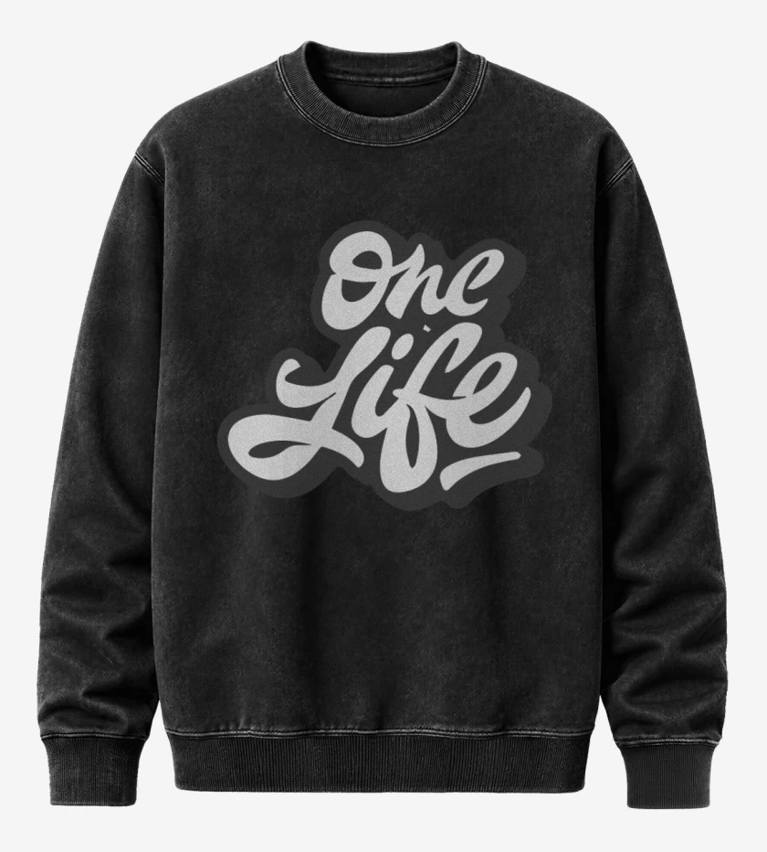 Poleron Polo Acid Wash Negro de One life