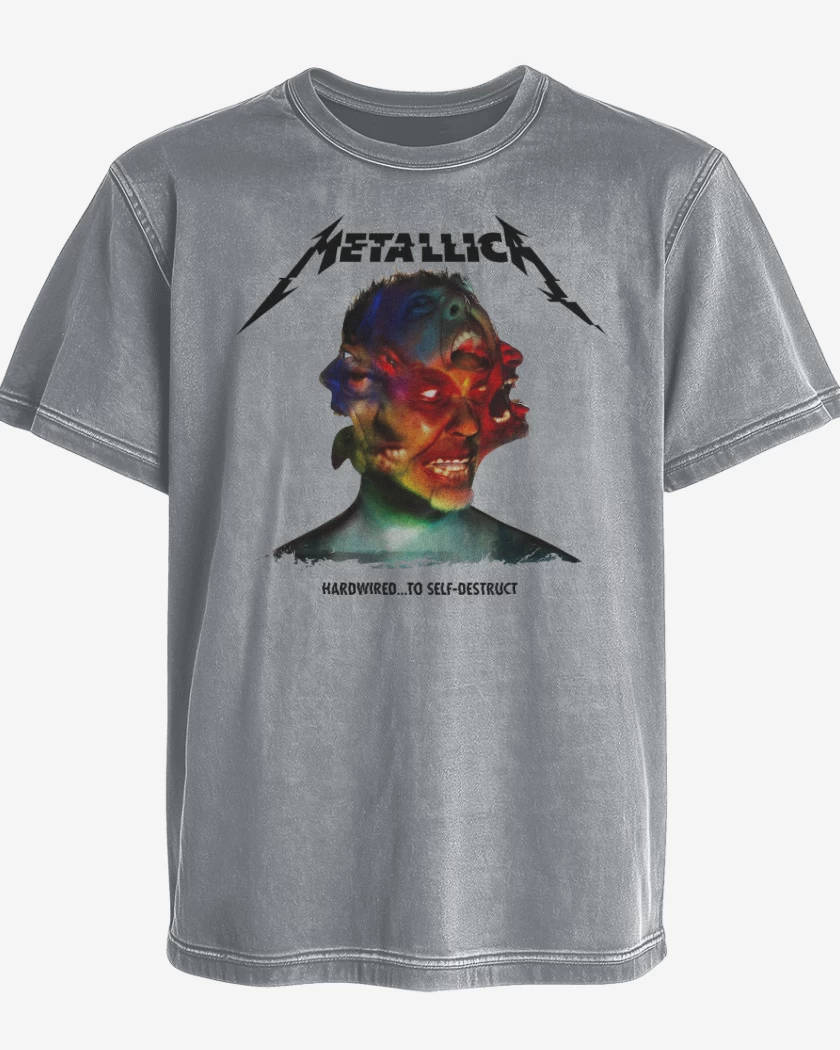 Polera desgastada Gris Melange de Hardwired to Self Destruct B