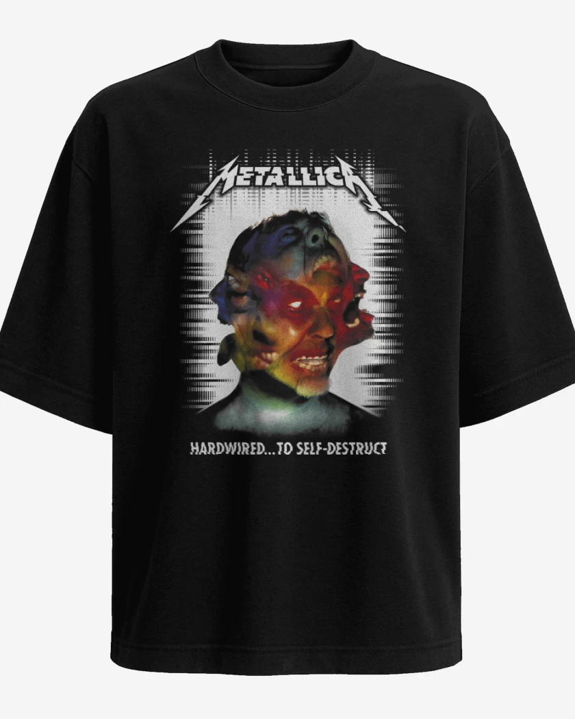 Polera Oversize Negro de Hardwired to Self Destruct N