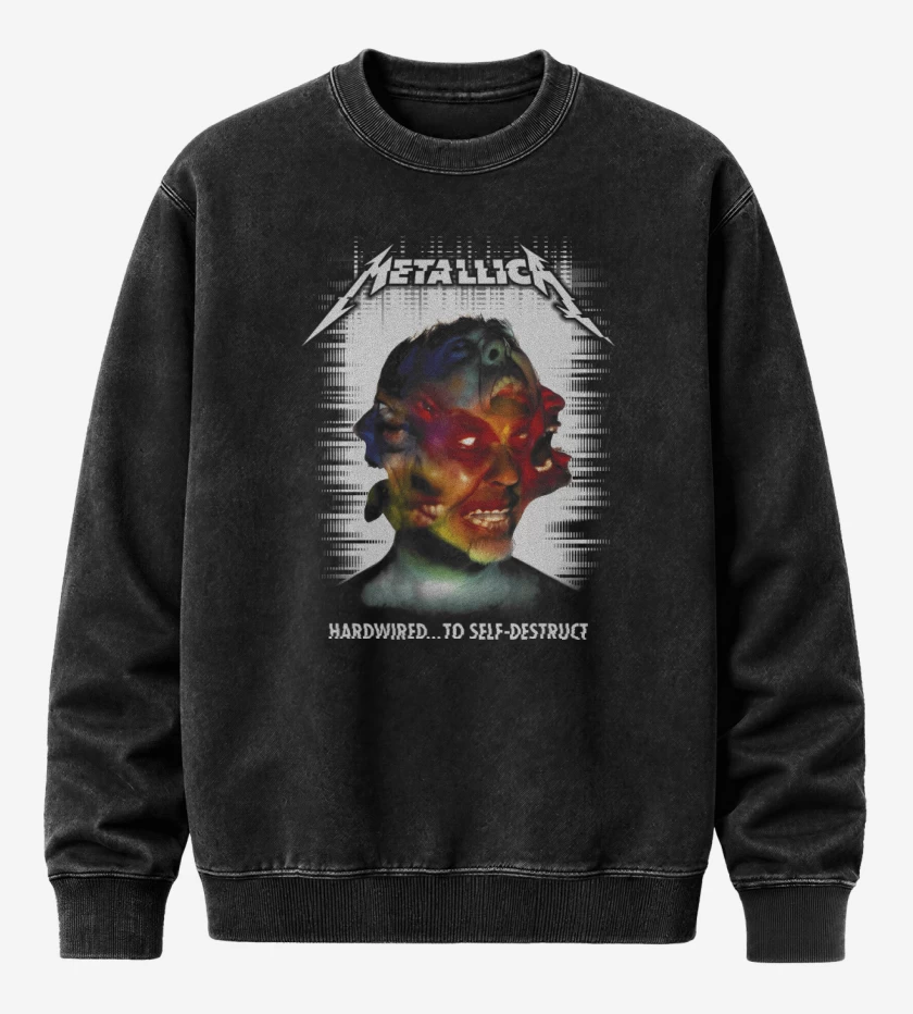 Poleron Polo Acid Wash Negro de Hardwired to Self Destruct N