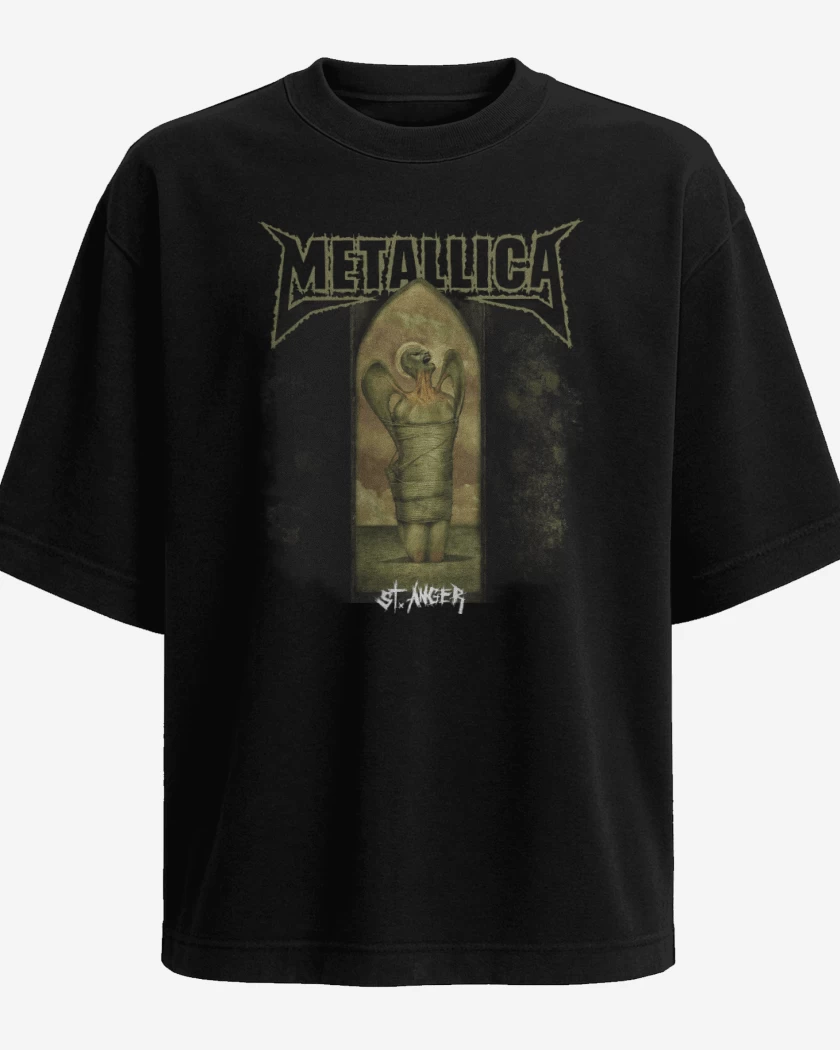 Polera Oversize Negro de Metallica St Anger