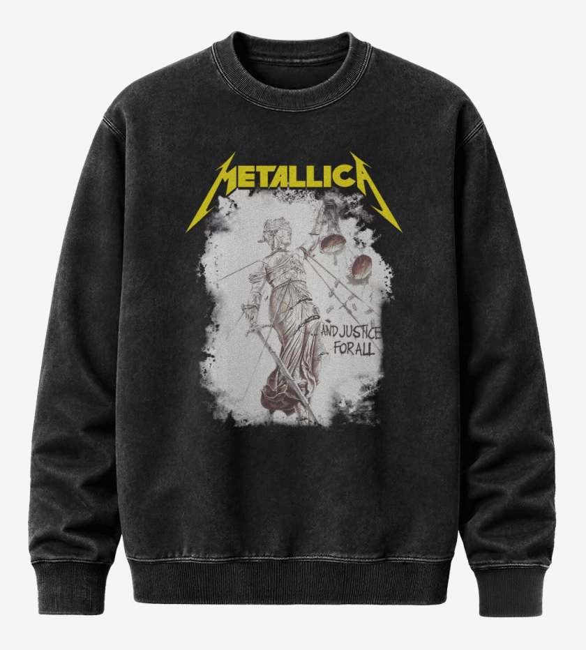 Poleron Polo Acid Wash Negro de And Justice For All